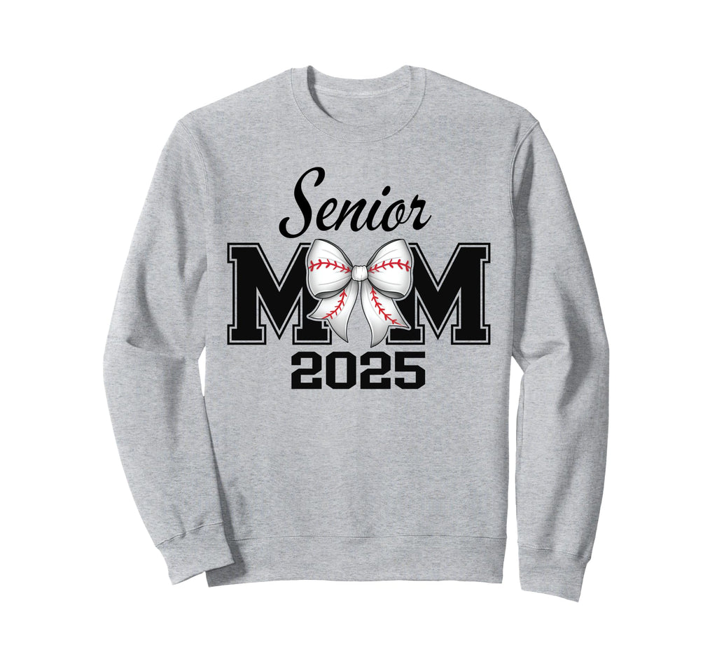 Senior Mom 2025 Baseball Bow Coquette Sweatshirt - Graphic Print Unisex - T-Shirt, Sweatshirt, Hoodie