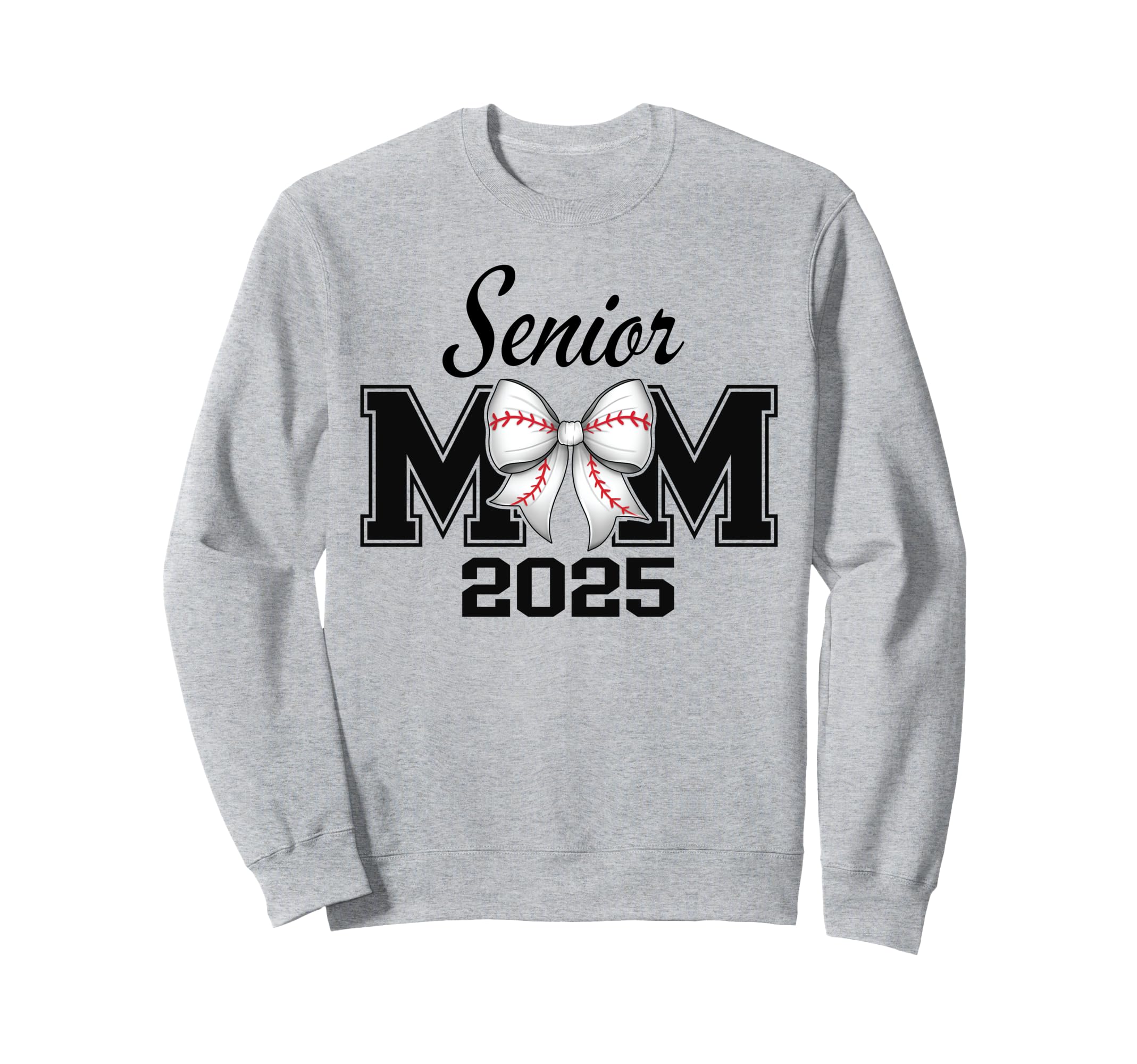 Senior Mom 2025 Baseball Bow Coquette Sweatshirt - Graphic Print Unisex - T-Shirt, Sweatshirt, Hoodie