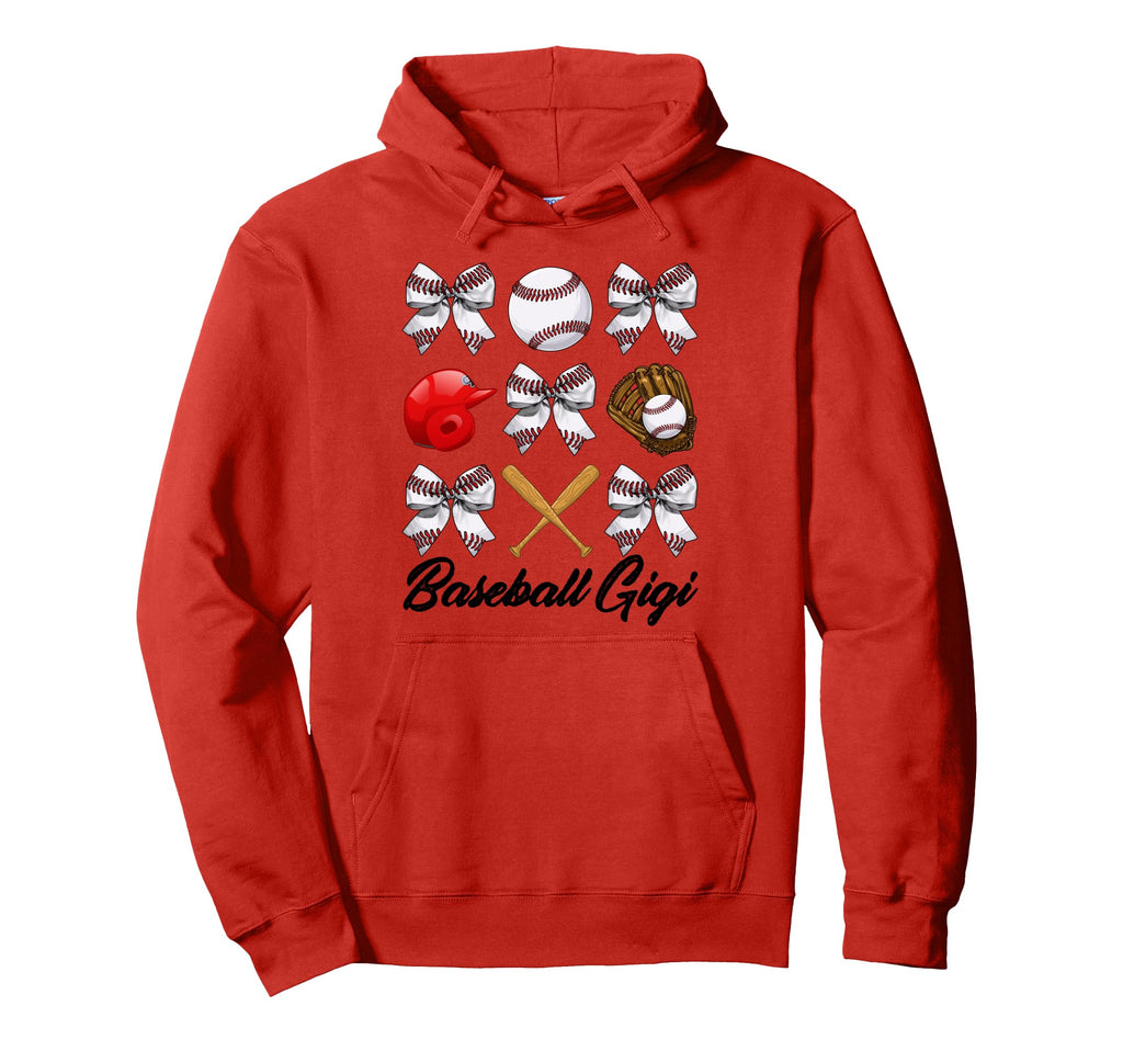 Baseball Gigi Bow Baseball Mom Mothers Hoodie - Aesthetic Graphic Unisex - T-Shirt, Sweatshirt, Hoodie