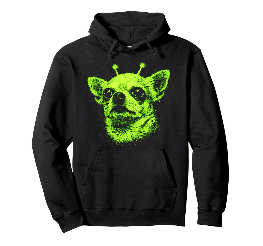 Cyber Y2K Alien Dog Chihuahua Aesthetic Hoodie - Unique Graphic for Adults - T-Shirt, Sweatshirt, Hoodie