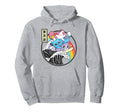 Playing Cats Surfing Kanagawa Wave Hoodie - Novelty Apparel for Adults - T-Shirt, Sweatshirt, Hoodie