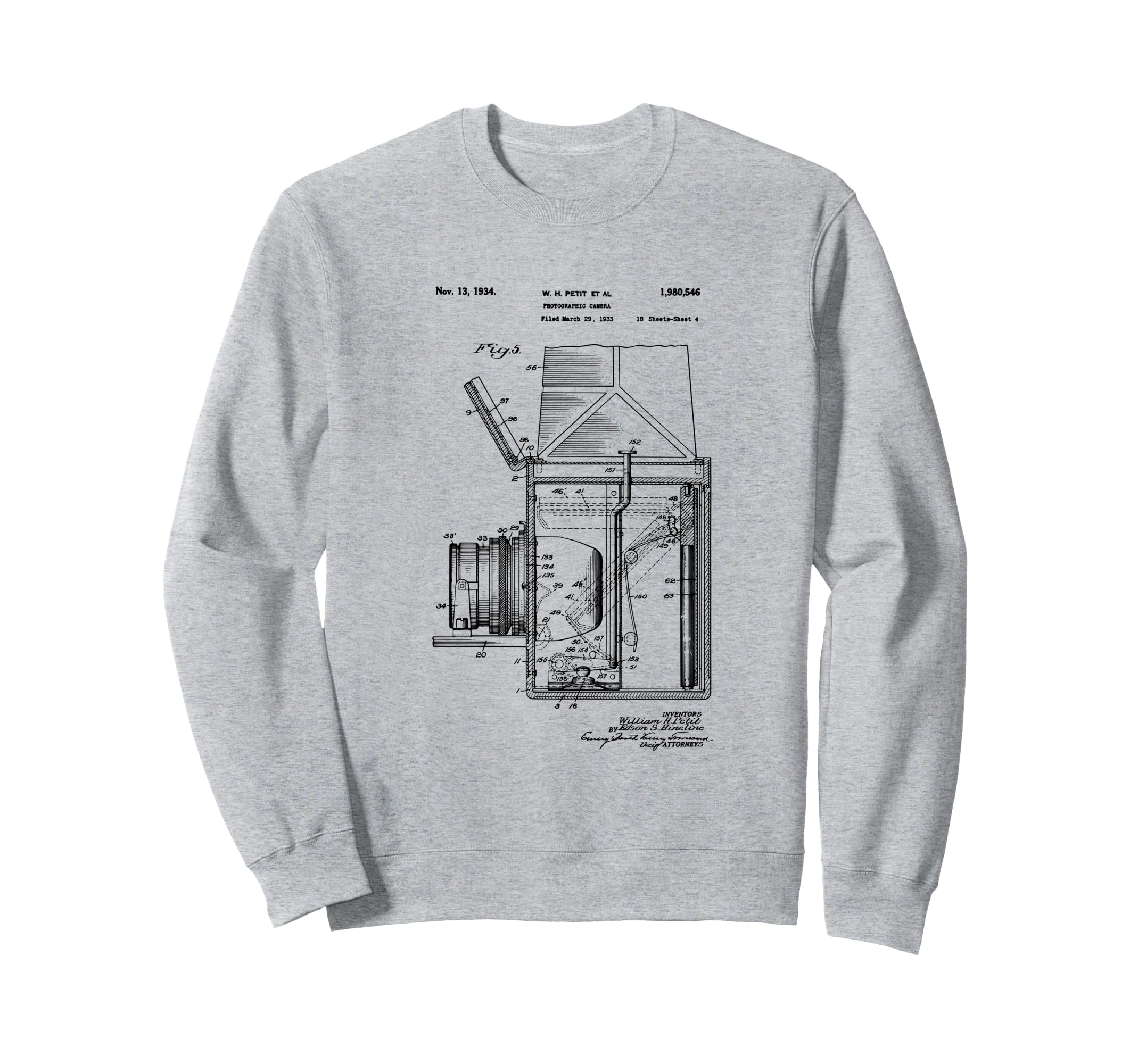 Camera Photographic Patent 1934 Sweatshirt - Graphic Print Men Women - T-Shirt, Sweatshirt, Hoodie