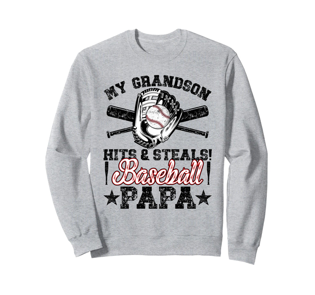 Baseball Papa Funny Papa Sweatshirt - Fun Novelty Design Men Women - T-Shirt, Sweatshirt, Hoodie