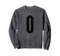 Number 0 Distressed Sports Training Sweatshirt - Graphic Print Unisex - T-Shirt, Sweatshirt, Hoodie