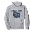 Shoot Raw Camera Photographer Mens Hoodie - Custom Art Print for Adults - T-Shirt, Sweatshirt, Hoodie