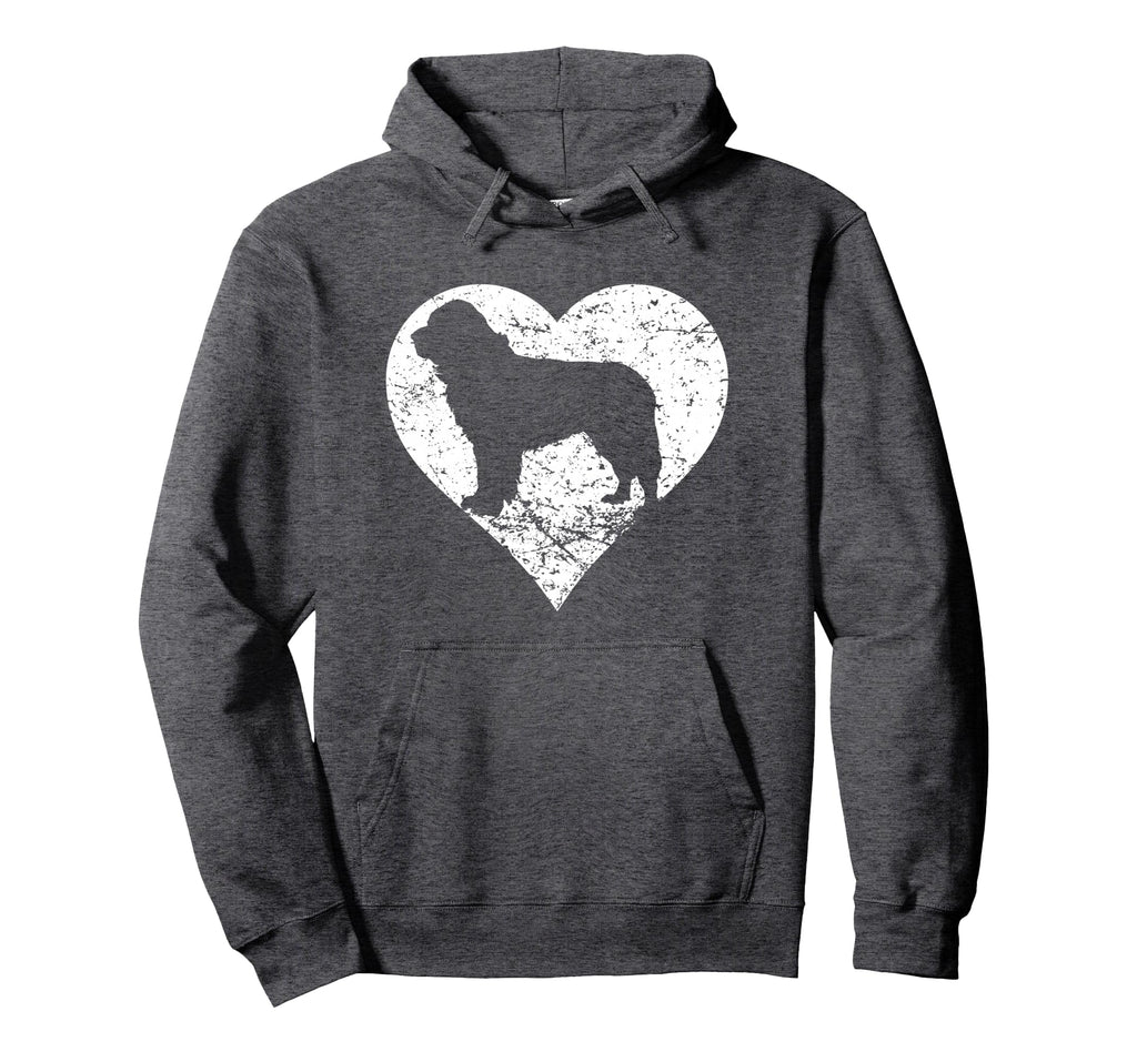 Distressed Newfoundland Heart Dog Owner Hoodie - Graphic Print for Adults - T-Shirt, Sweatshirt, Hoodie