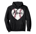 Baseball Heart Mom Softball Wife Mothers Hoodie - Unique Graphic Men Women - T-Shirt, Sweatshirt, Hoodie