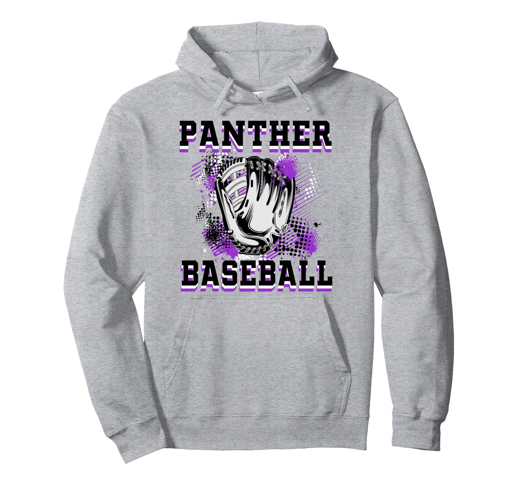 Panther Baseball Mom Grunge Glove Hoodie - Casual Everyday Wear Men Women - T-Shirt, Sweatshirt, Hoodie