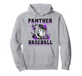 Panther Baseball Mom Grunge Glove Hoodie - Casual Everyday Wear Men Women - T-Shirt, Sweatshirt, Hoodie