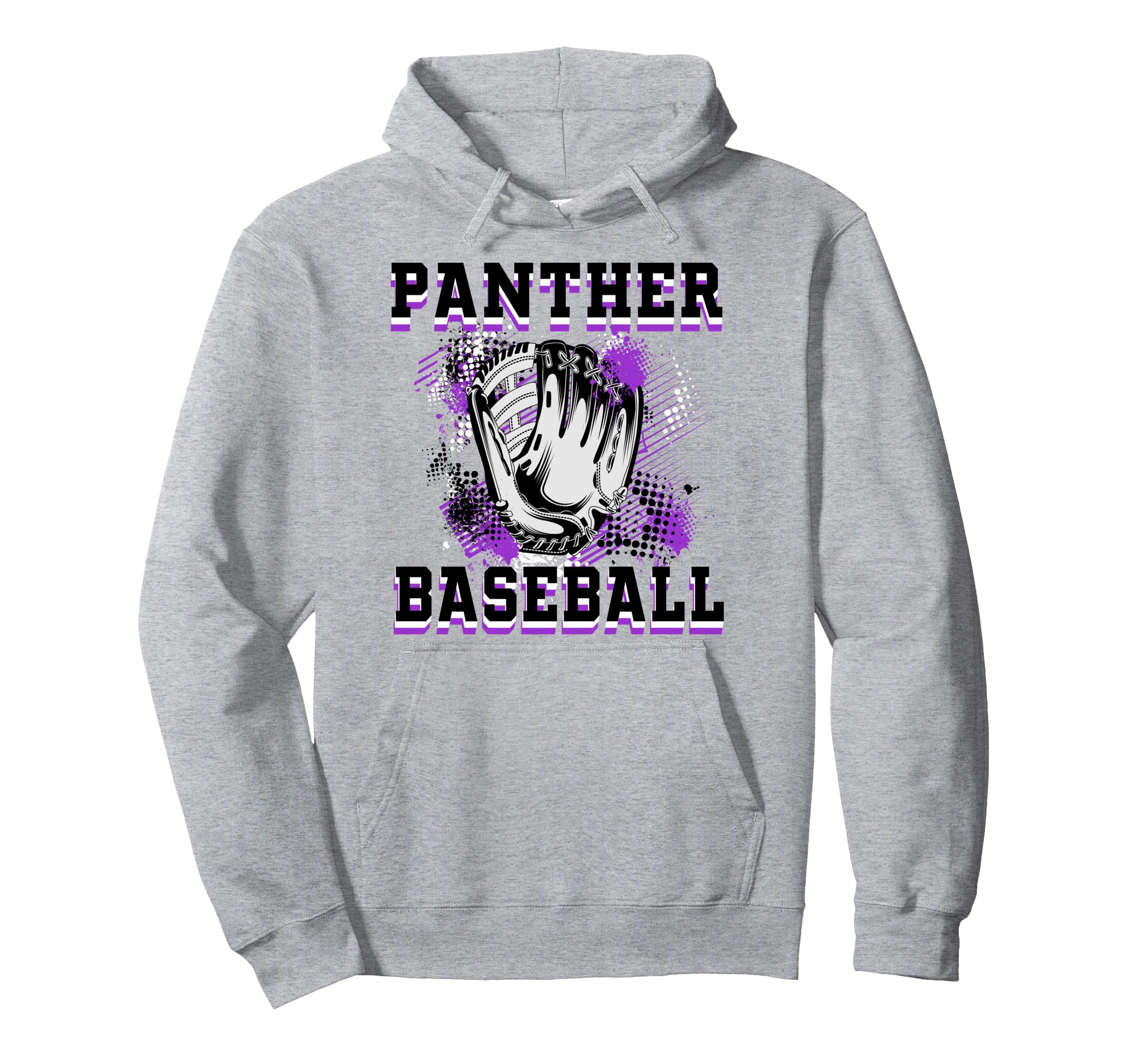 Panther Baseball Mom Grunge Glove Hoodie - Casual Everyday Wear Men Women - T-Shirt, Sweatshirt, Hoodie