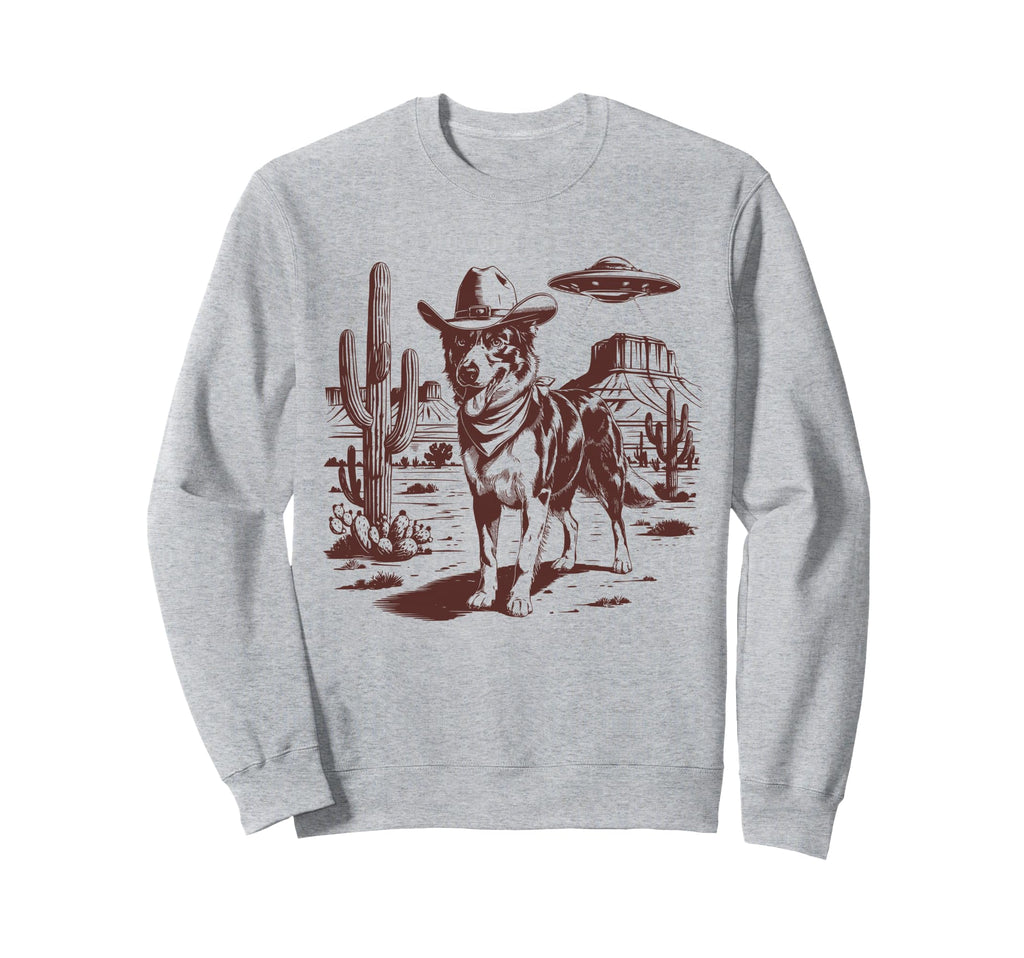 Border Collie Ufo Western Sweatshirt - Casual Everyday Wear for Adults - T-Shirt, Sweatshirt, Hoodie