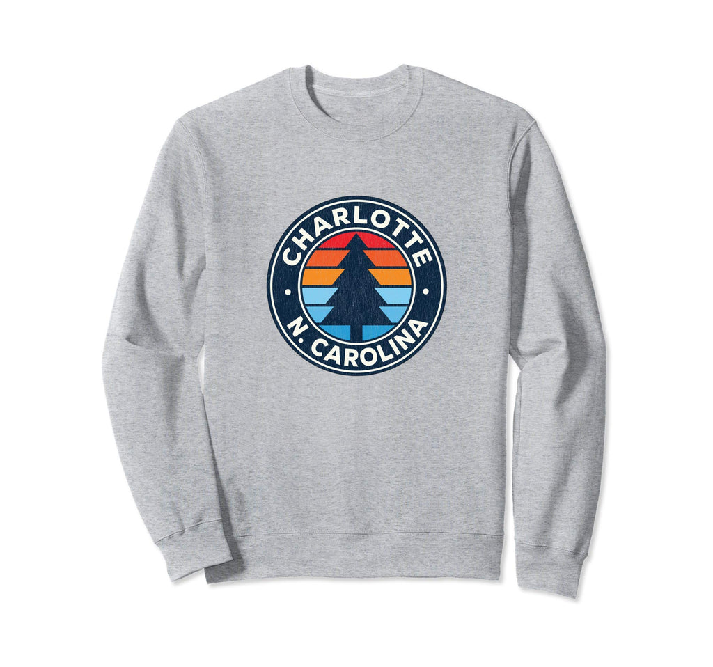 Charlotte North Carolina Nc 70S Sweatshirt - Fun Novelty Design for Adults - T-Shirt, Sweatshirt, Hoodie