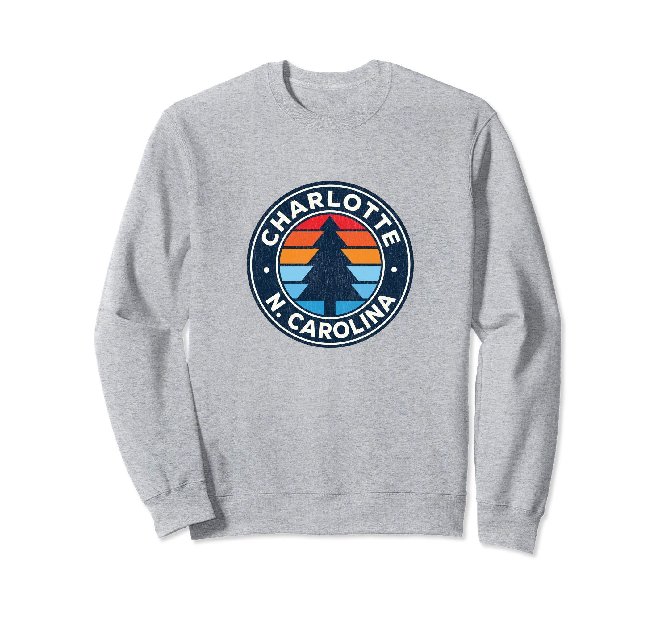 Charlotte North Carolina Nc 70S Sweatshirt - Fun Novelty Design for Adults - T-Shirt, Sweatshirt, Hoodie