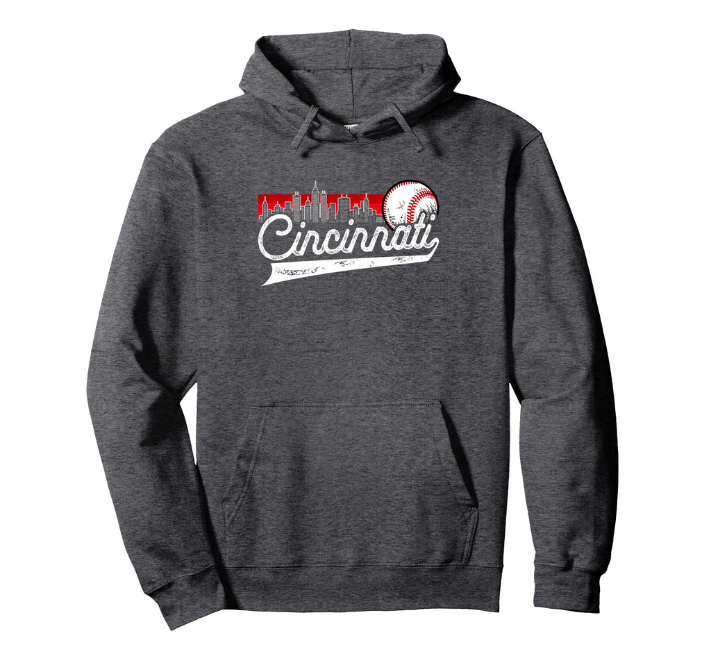 Cincinnati Baseball Softball Lover Hoodie - Fun Novelty Design for Adults - T-Shirt, Sweatshirt, Hoodie