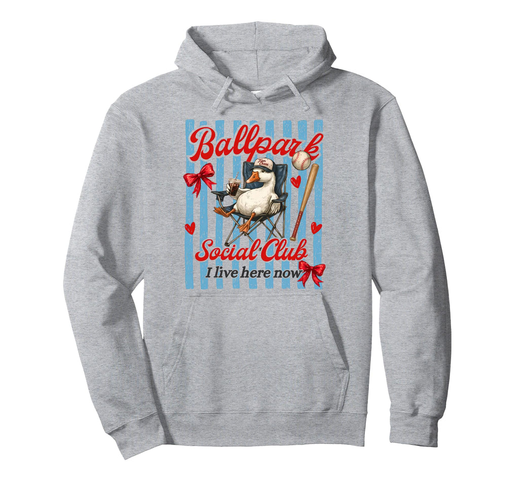 Ballpark Social Club I Live Here Now Hoodie - Novelty Apparel for Adults - T-Shirt, Sweatshirt, Hoodie