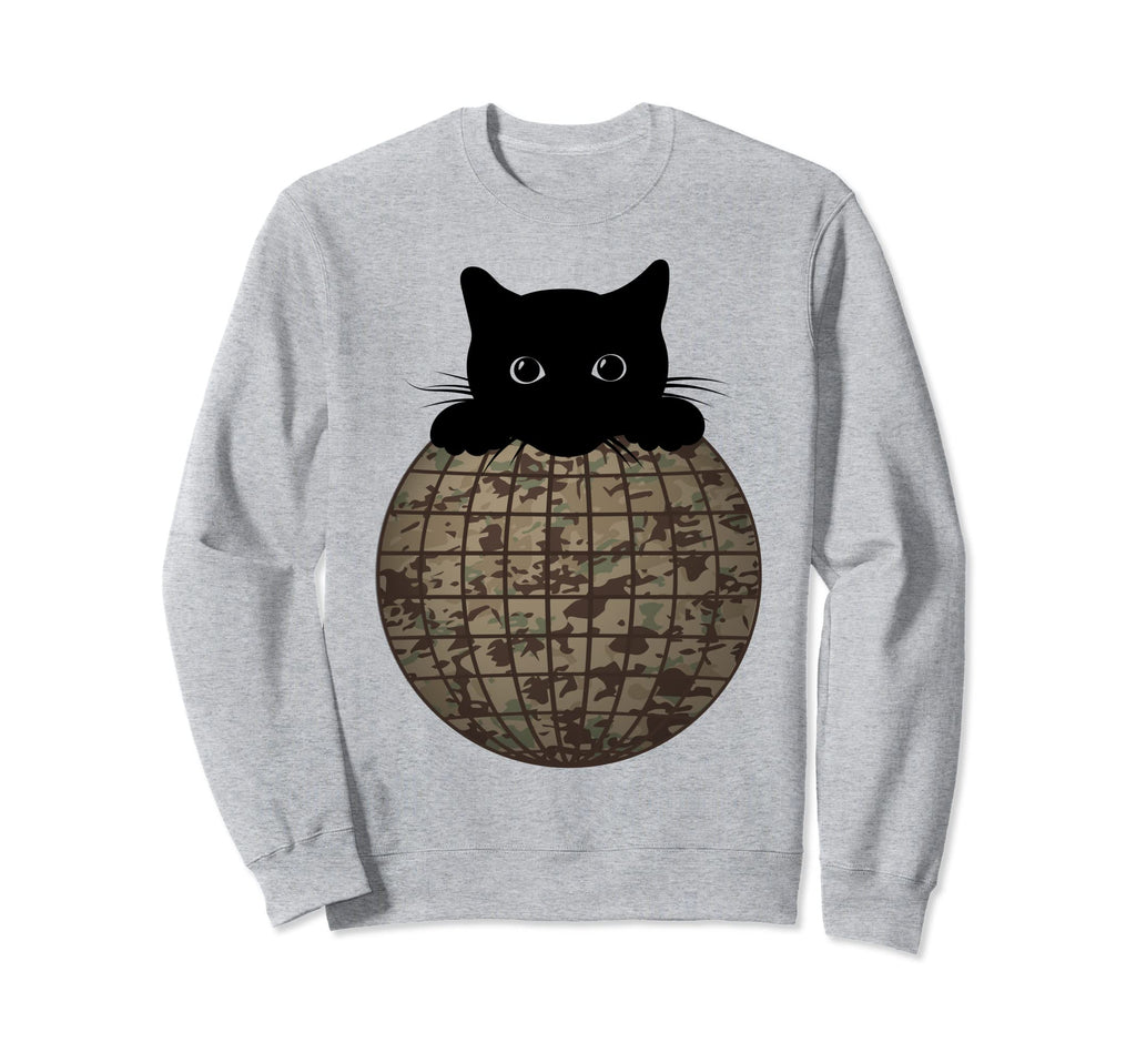 Aesthetic Disco Ball Camo Black Cat Sweatshirt - Graphic Print Unisex - T-Shirt, Sweatshirt, Hoodie