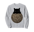 Aesthetic Disco Ball Camo Black Cat Sweatshirt - Graphic Print Unisex - T-Shirt, Sweatshirt, Hoodie