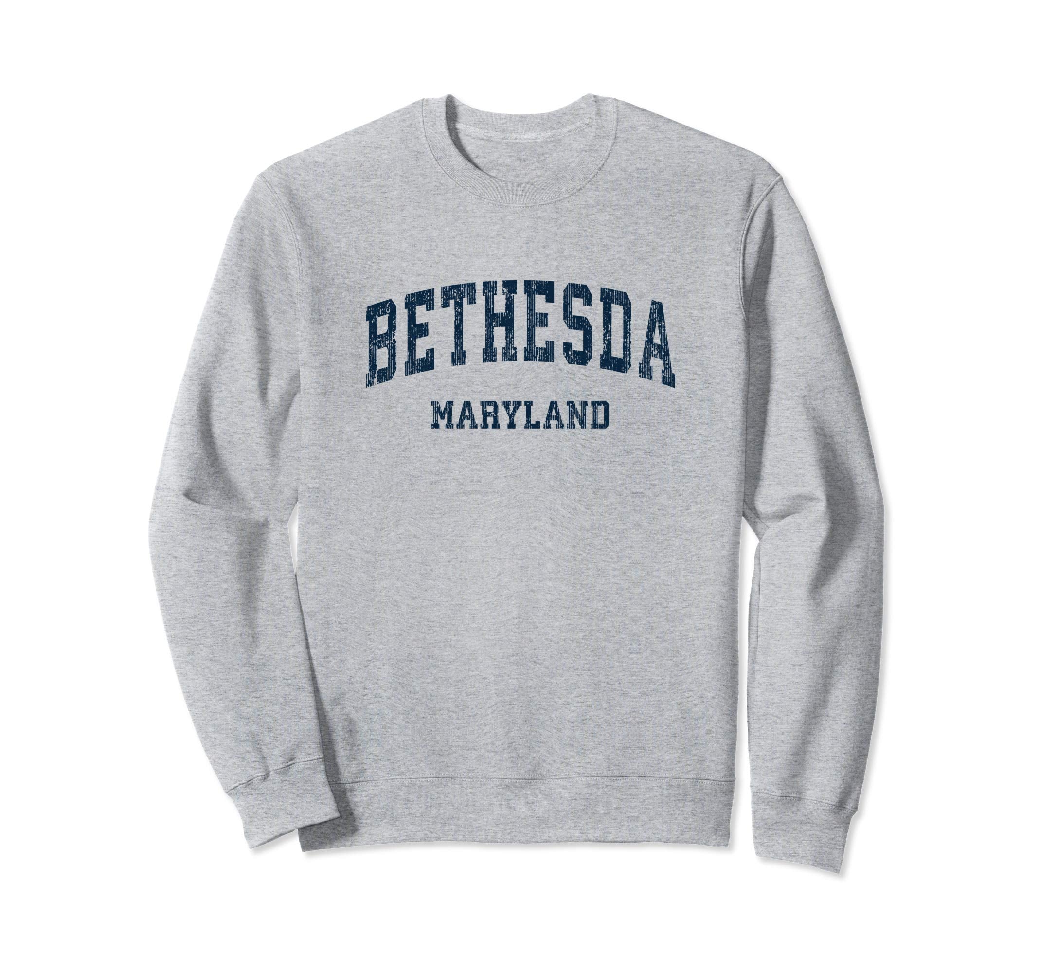Bethesda Maryland Md Varsity Sports Navy Sweatshirt - Unique Graphic Unisex - T-Shirt, Sweatshirt, Hoodie