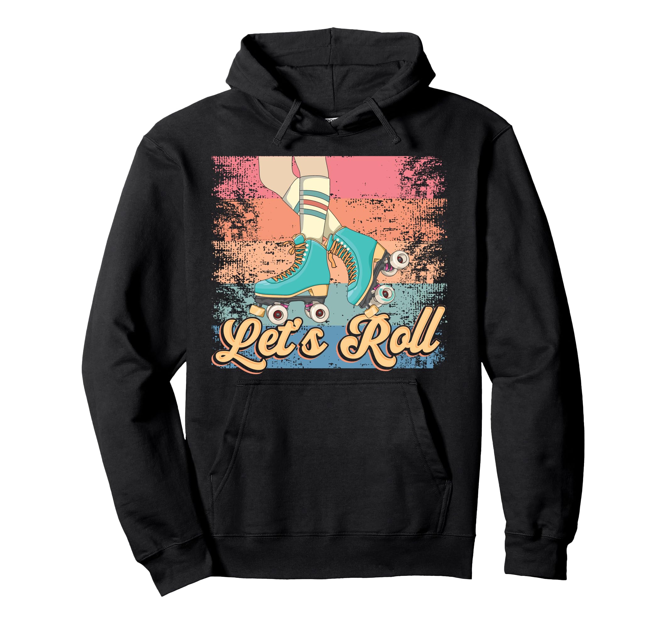 Roller Skating Skate 1970S Lets Roll Hoodie - Unique Graphic for Adults - T-Shirt, Sweatshirt, Hoodie
