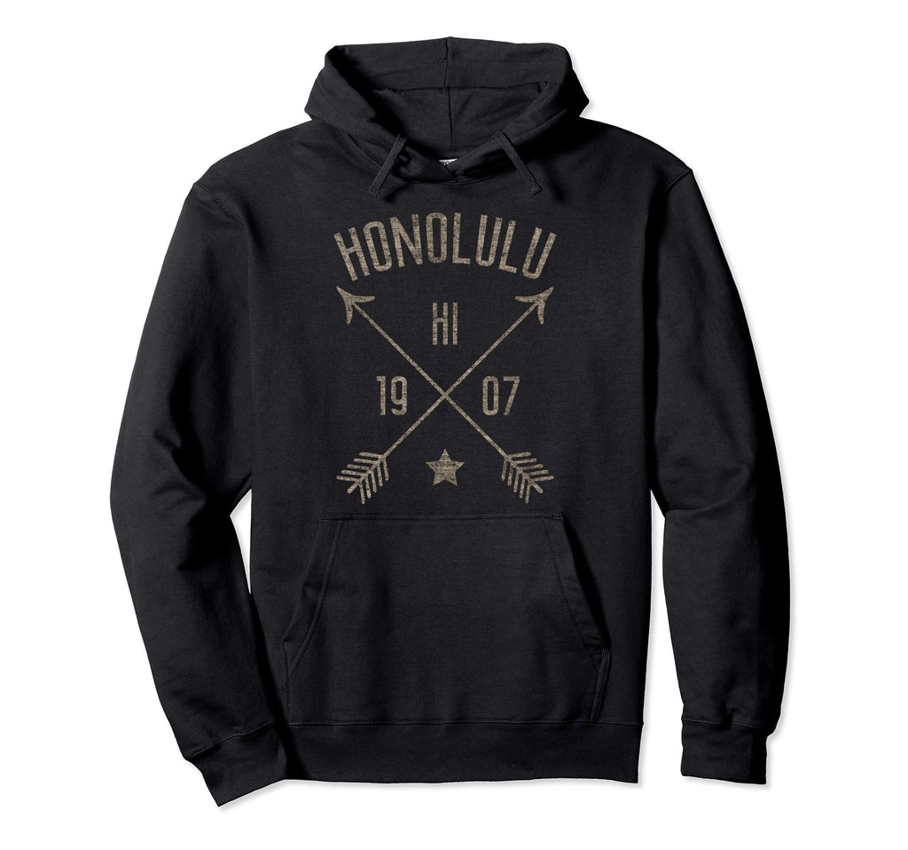 Honolulu Hawaii Distressed Boho Home Hoodie - Streetwear Style Men Women - T-Shirt, Sweatshirt, Hoodie