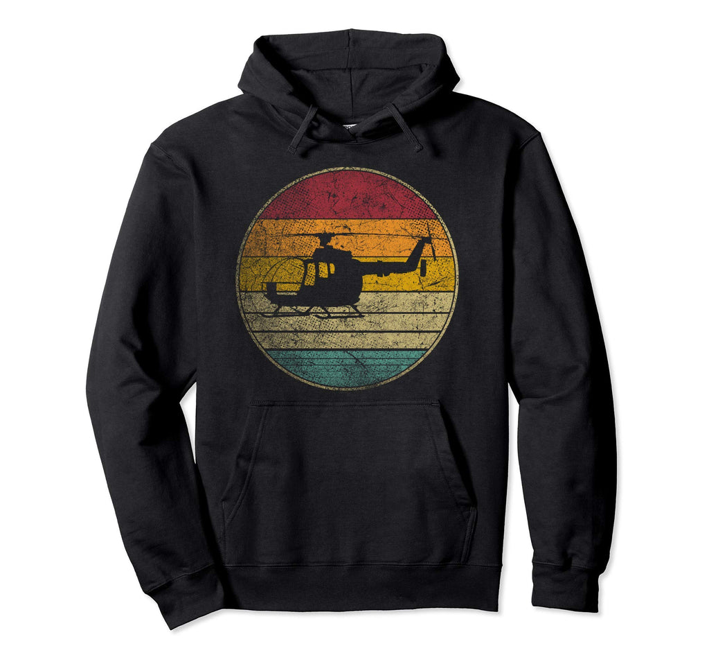Helicopter Flying Pilot Distressed Hoodie - Novelty Apparel Men Women - T-Shirt, Sweatshirt, Hoodie