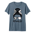 Womens Mom Life Soccer Messy Bun T-Shirt - Unique Graphic Men Women - T-Shirt, Sweatshirt, Hoodie