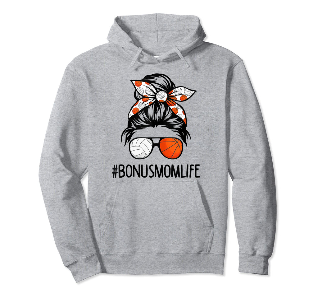 Bonus Mom Life Volleyball Baseball Mothers Hoodie - Novelty Apparel Unisex - T-Shirt, Sweatshirt, Hoodie