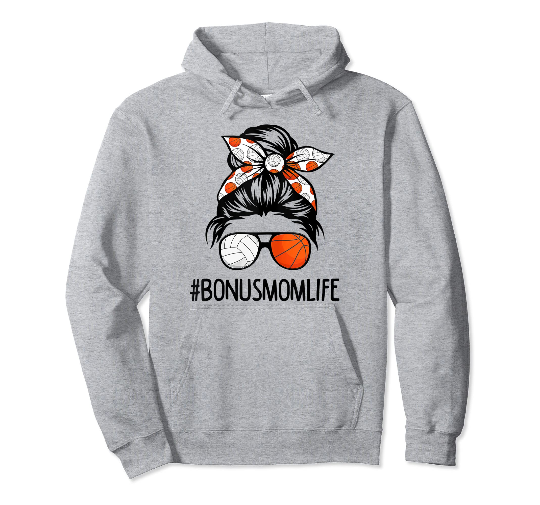 Bonus Mom Life Volleyball Baseball Mothers Hoodie - Novelty Apparel Unisex - T-Shirt, Sweatshirt, Hoodie