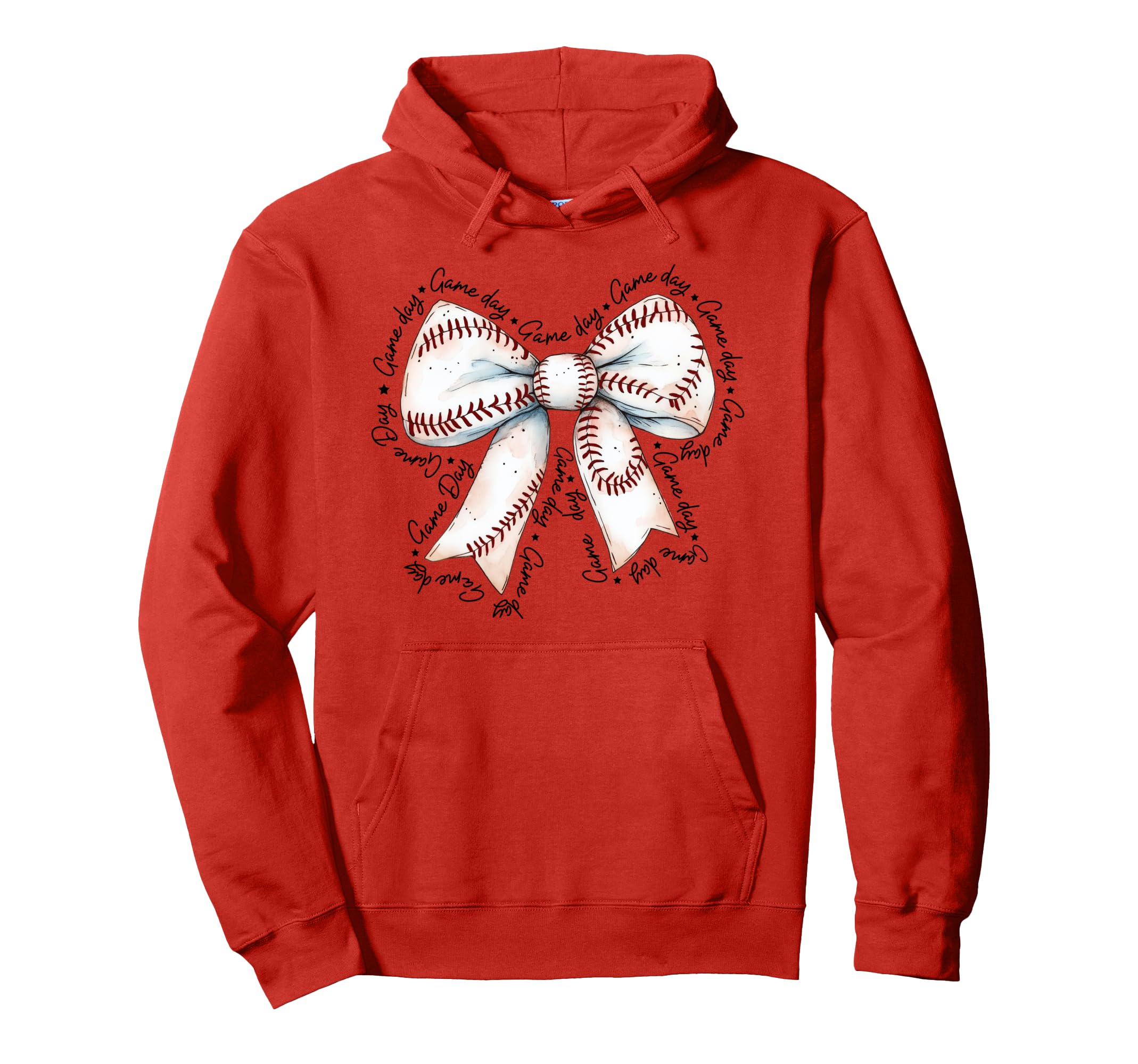 Coquette Baseball Game Day Baseball Bow Hoodie - Unique Graphic for Adults - T-Shirt, Sweatshirt, Hoodie