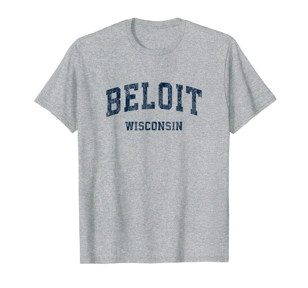 Beloit Wisconsin Wi Varsity Sports Navy T-Shirt - Graphic Print for Adults - T-Shirt, Sweatshirt, Hoodie