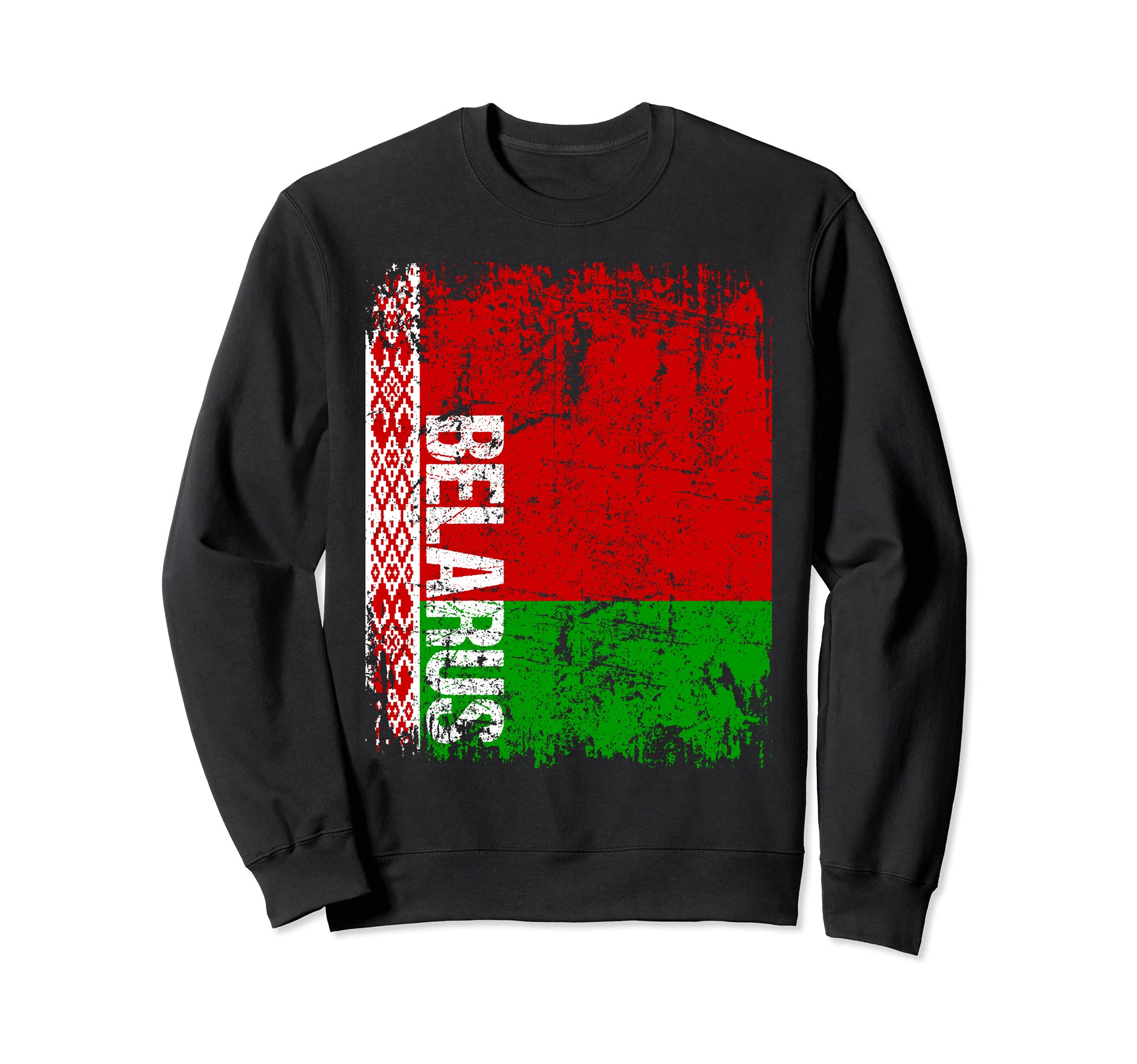 Belarus Flag Distressed Belarus Sweatshirt - Fun Novelty Design Unisex - T-Shirt, Sweatshirt, Hoodie