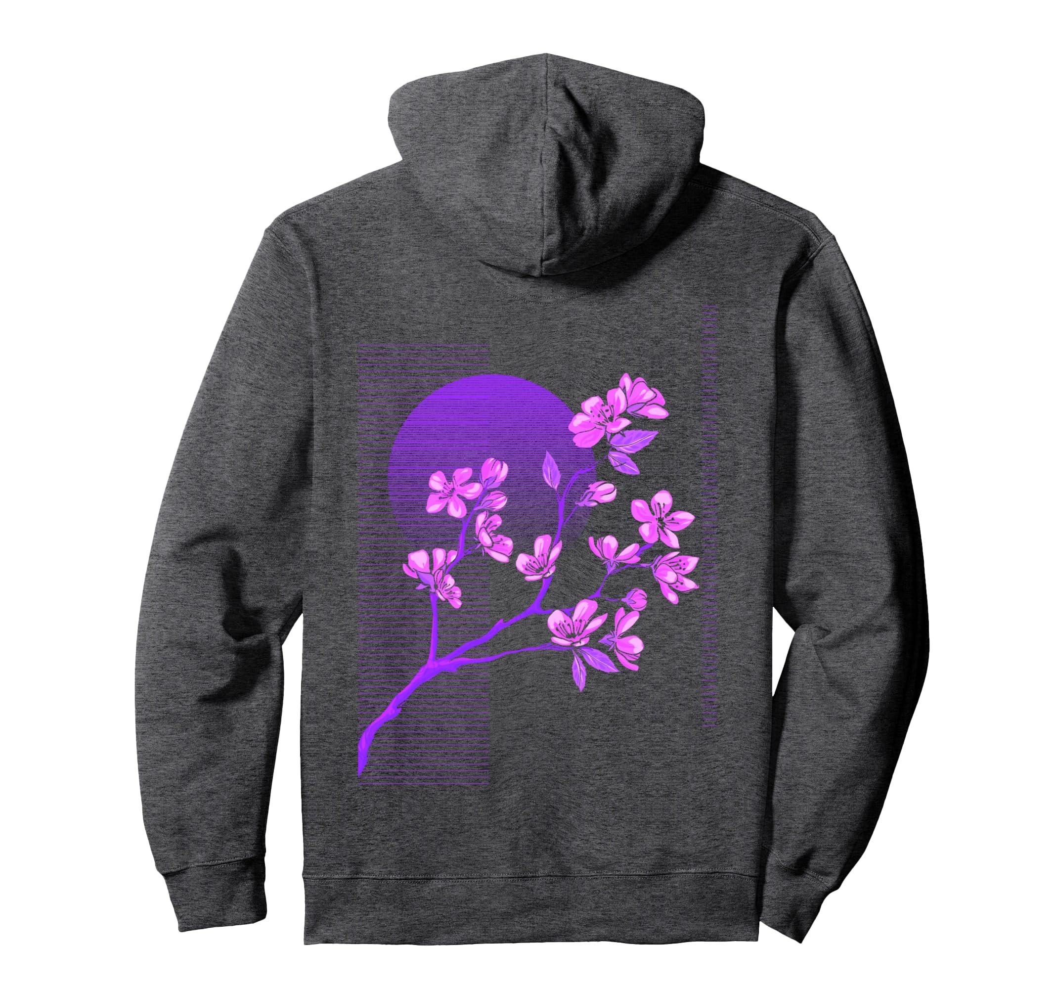 Japanese Sakura Cherry Blossoms Vaporwave Hoodie - Graphic Print Men Women - T-Shirt, Sweatshirt, Hoodie