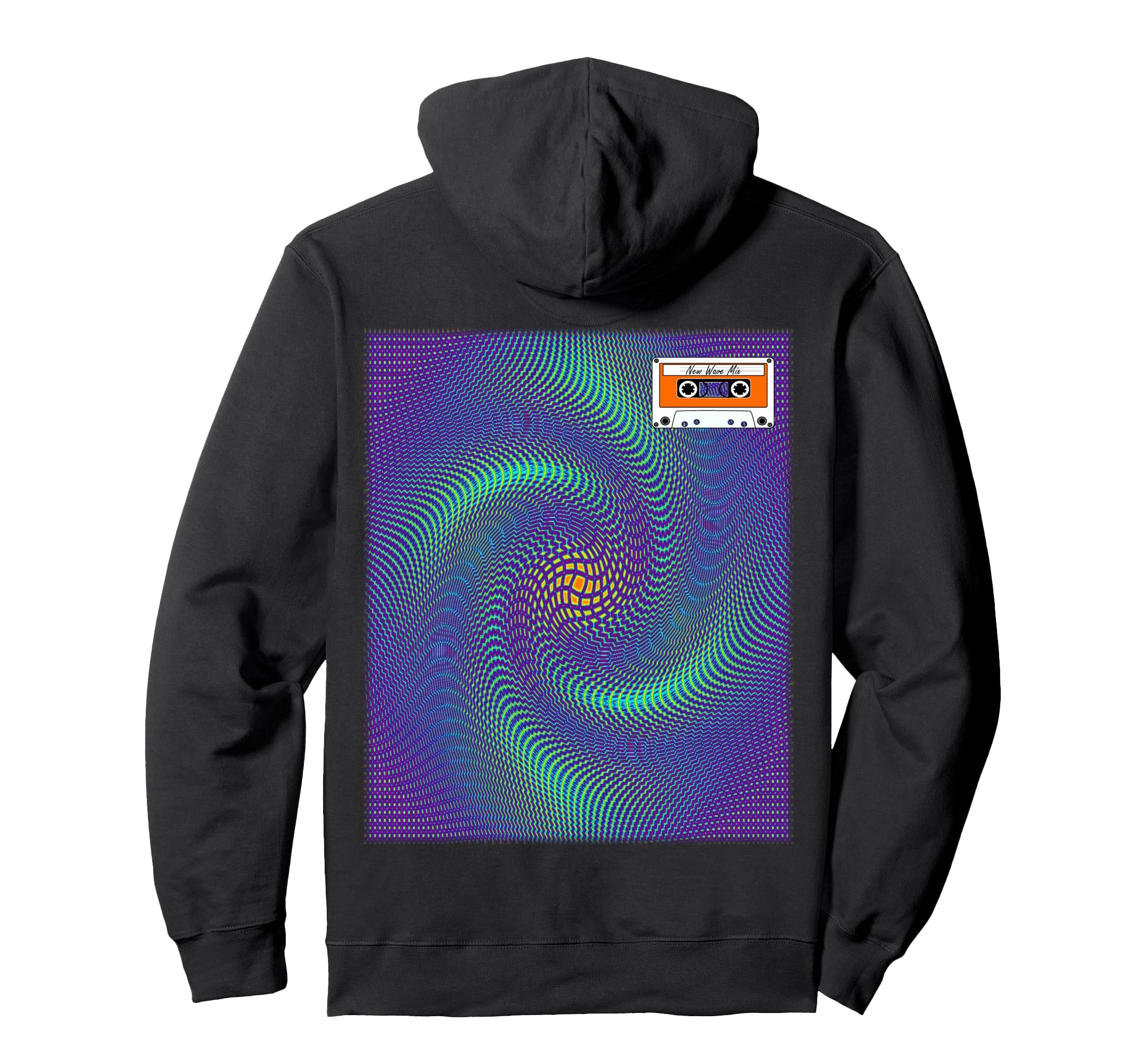Swirl New Wave Mix Tape Music Cassette Hoodie - Unique Graphic Unisex - T-Shirt, Sweatshirt, Hoodie