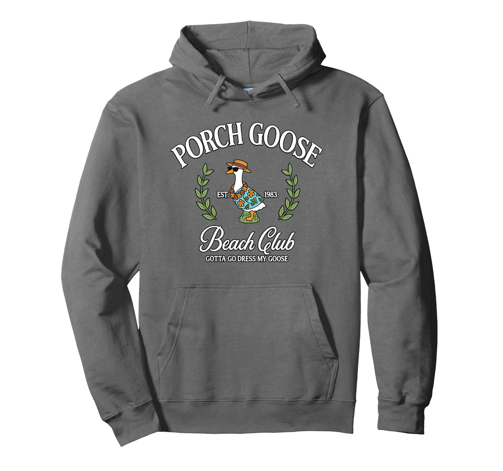 Porch Goose Beach Club Goose Lovers Hoodie - Minimalist Print for Adults - T-Shirt, Sweatshirt, Hoodie