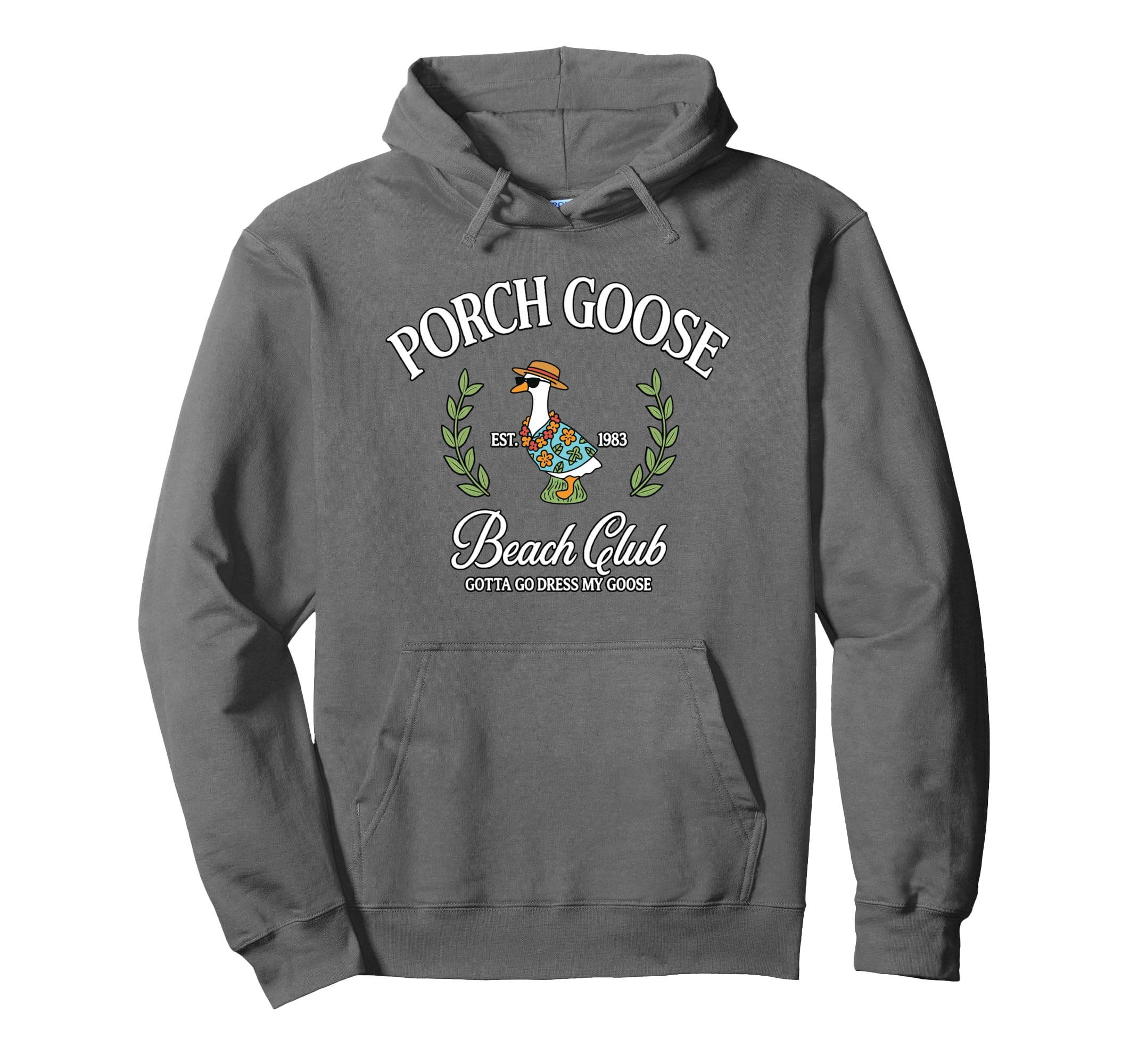 Porch Goose Beach Club Goose Lovers Hoodie - Minimalist Print for Adults - T-Shirt, Sweatshirt, Hoodie