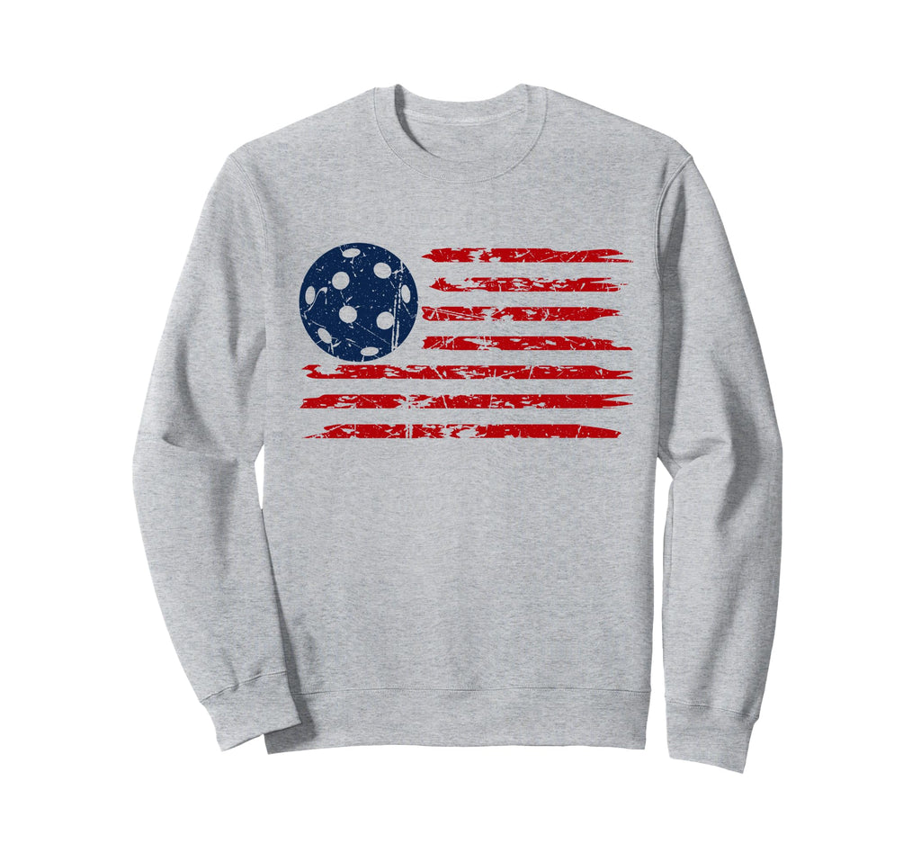 Pickleball Flag Distressed Sweatshirt - Casual Everyday Wear for Adults - T-Shirt, Sweatshirt, Hoodie