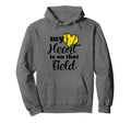 Baseball Parent Mom Dad My Heart Is Hoodie - Novelty Apparel Men Women - T-Shirt, Sweatshirt, Hoodie