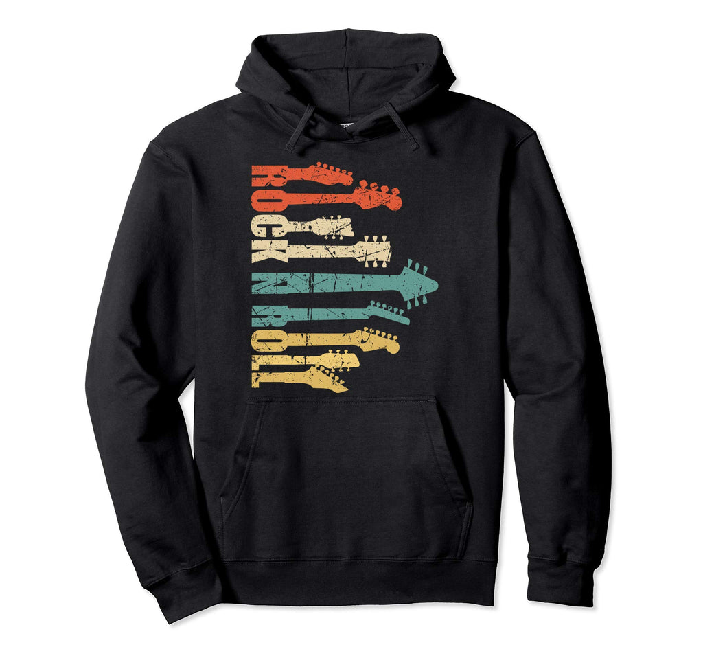 Rock Band Guitar Distressed Hoodie - Minimalist Print Men Women - T-Shirt, Sweatshirt, Hoodie