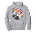Happy Cat Eating Ramen Rainbow Kanagawa Hoodie - Novelty Apparel Unisex - T-Shirt, Sweatshirt, Hoodie