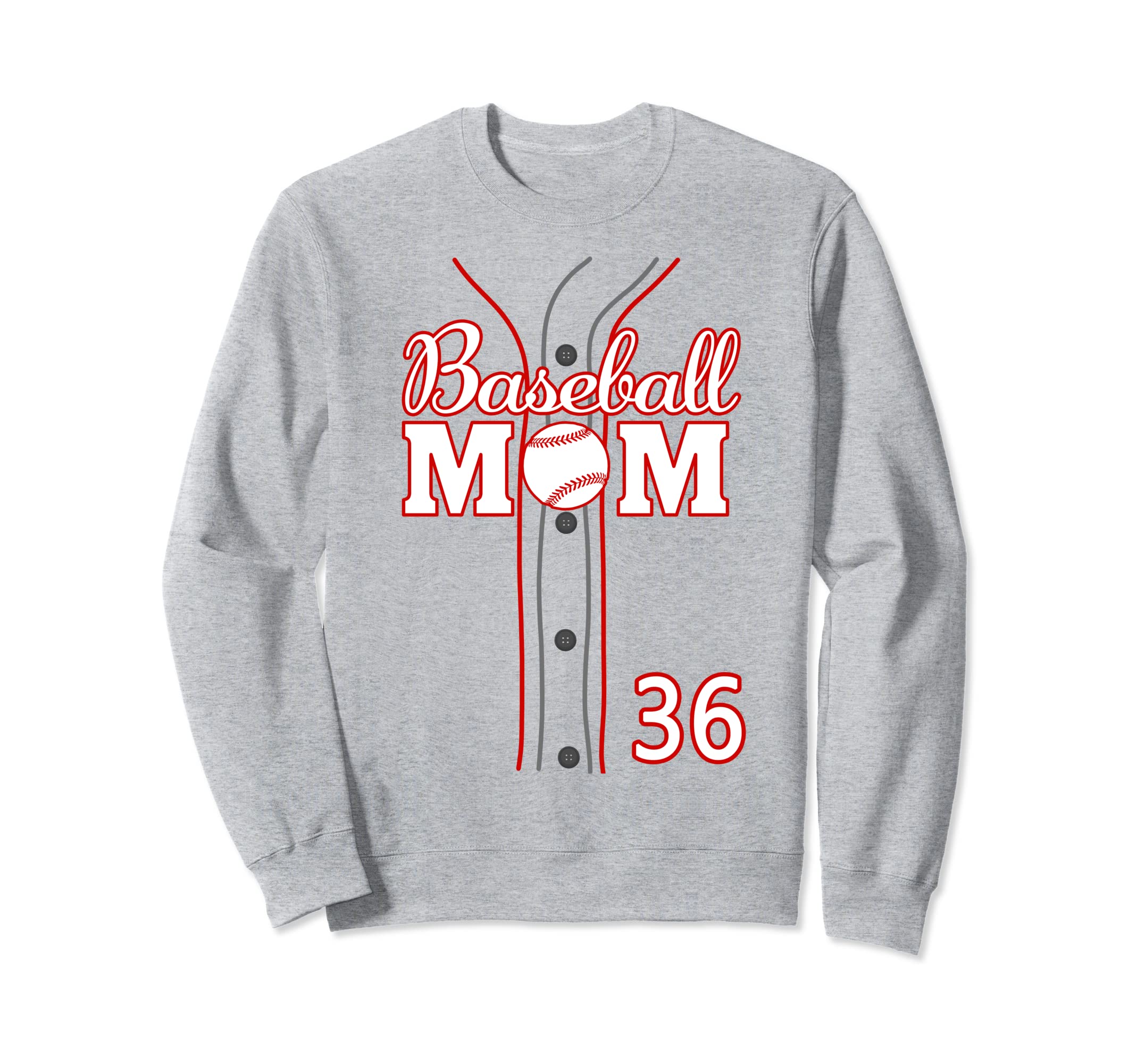 Baseball Mom 36 Number 36 Jersey Sweatshirt - Streetwear Style Men Women - T-Shirt, Sweatshirt, Hoodie
