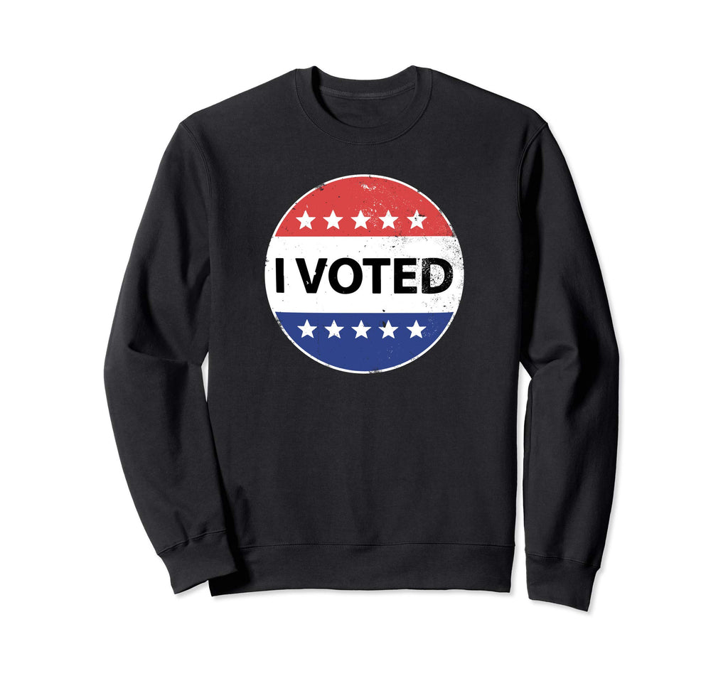 I Voted 2021 Political Distressed Sweatshirt - Minimalist Print Unisex - T-Shirt, Sweatshirt, Hoodie