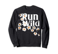 Run Wild Daisies Distressed Sweatshirt - Minimalist Print Men Women - T-Shirt, Sweatshirt, Hoodie