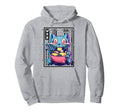 Weirdcore Cat Ramen Glitch Vaporwave Hoodie - Trendy Graphic for Adults - T-Shirt, Sweatshirt, Hoodie