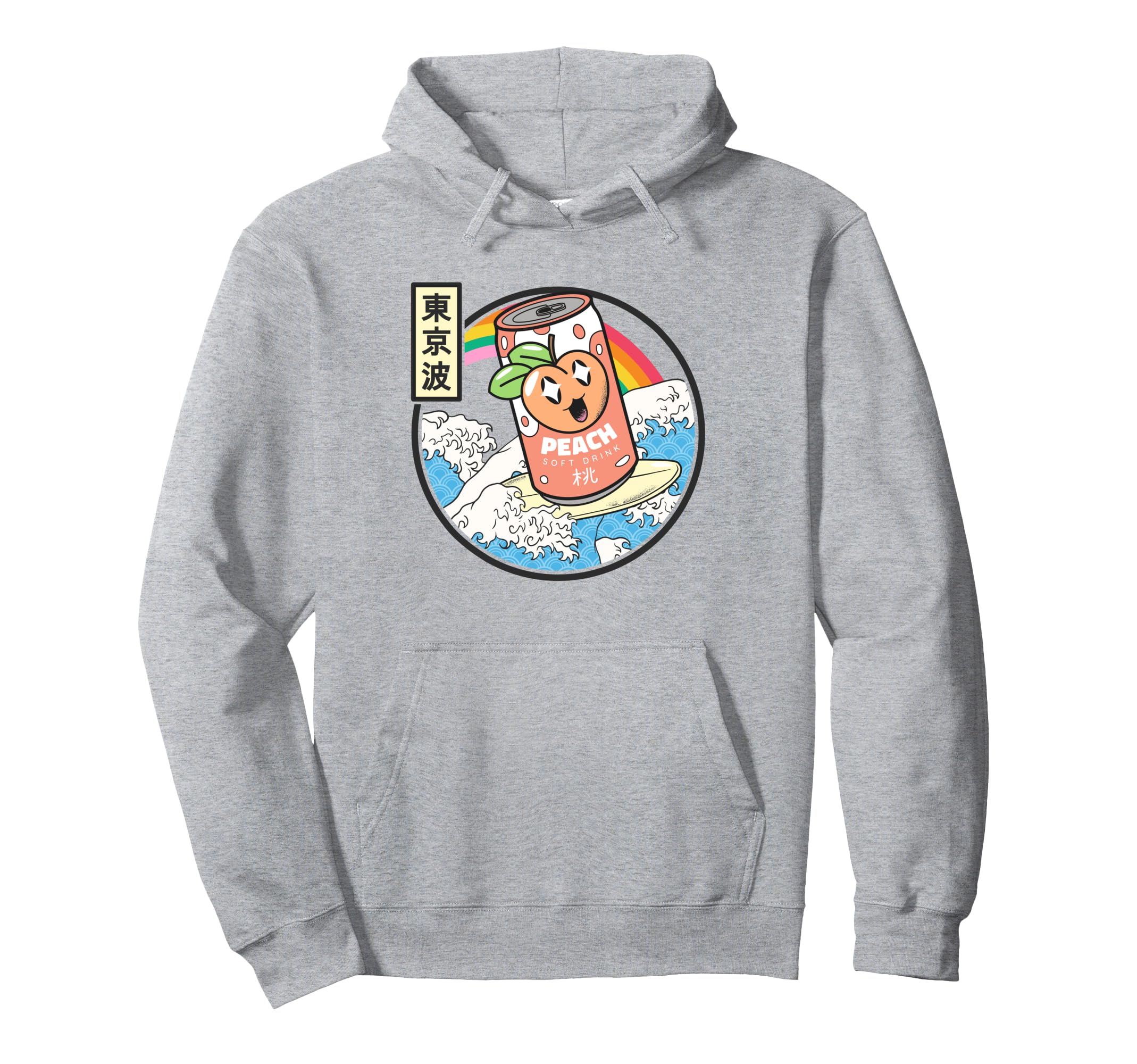 Surfing Peach Soda Japanese Waves Vaporwave Hoodie - Unique Graphic Unisex - T-Shirt, Sweatshirt, Hoodie