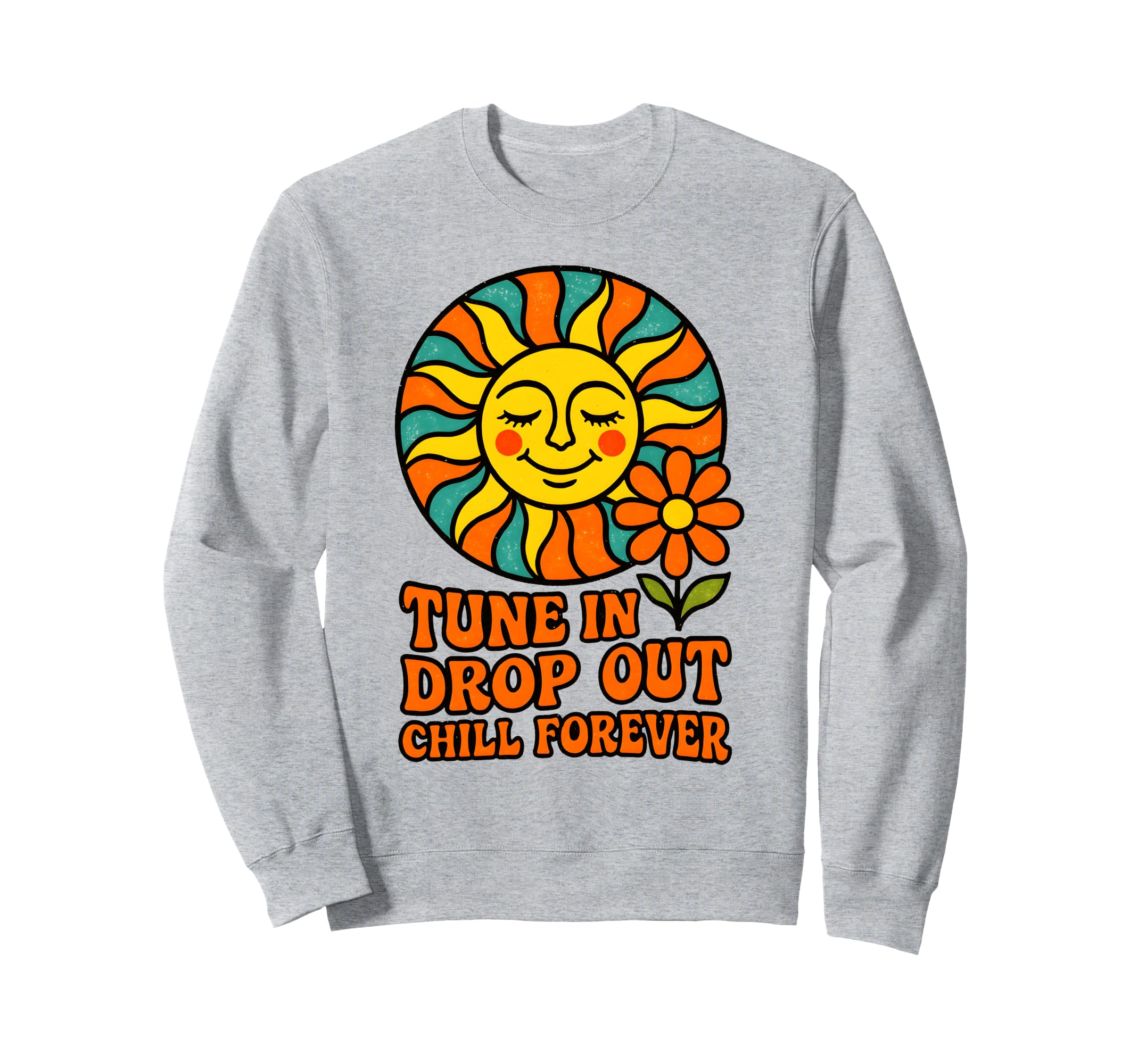 Hippie Boho Daisy Flower And Sun Sweatshirt - Casual Everyday Wear Unisex - T-Shirt, Sweatshirt, Hoodie