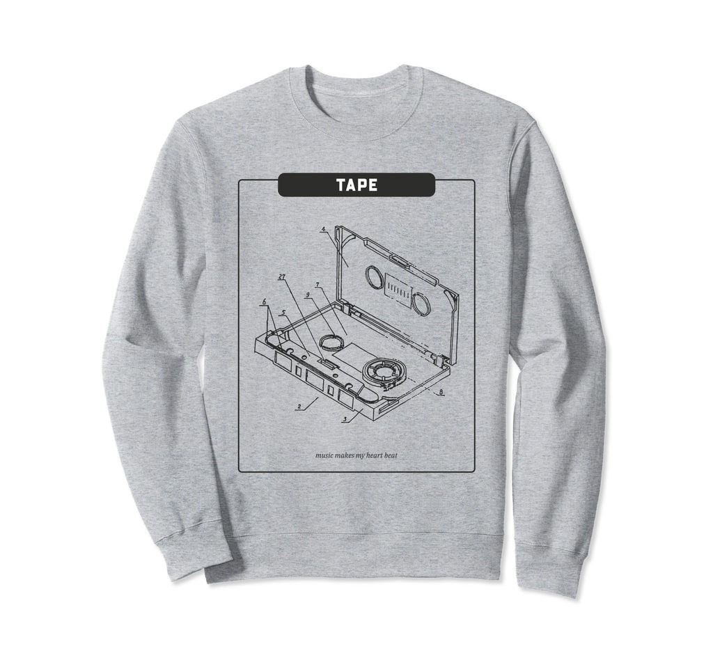 Tape Music Makes My Heart Beat Sweatshirt - Streetwear Style Men Women - T-Shirt, Sweatshirt, Hoodie