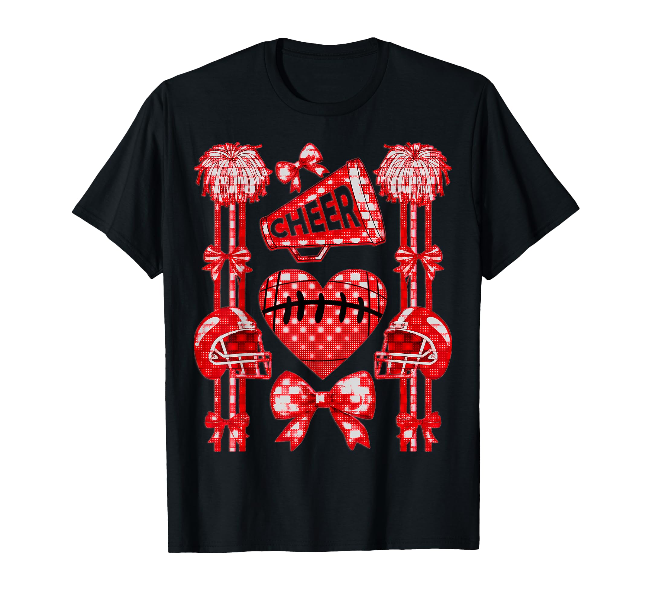 Football Cheer Mom Coquette Bow Mom T-Shirt - Graphic Print for Adults - T-Shirt, Sweatshirt, Hoodie