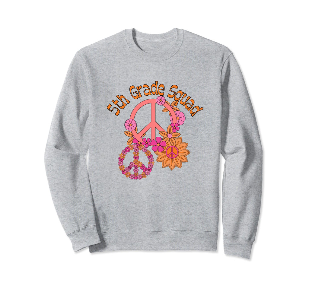 70S Groovy Flower Power 5Th Grade Sweatshirt - Trendy Graphic for Adults - T-Shirt, Sweatshirt, Hoodie
