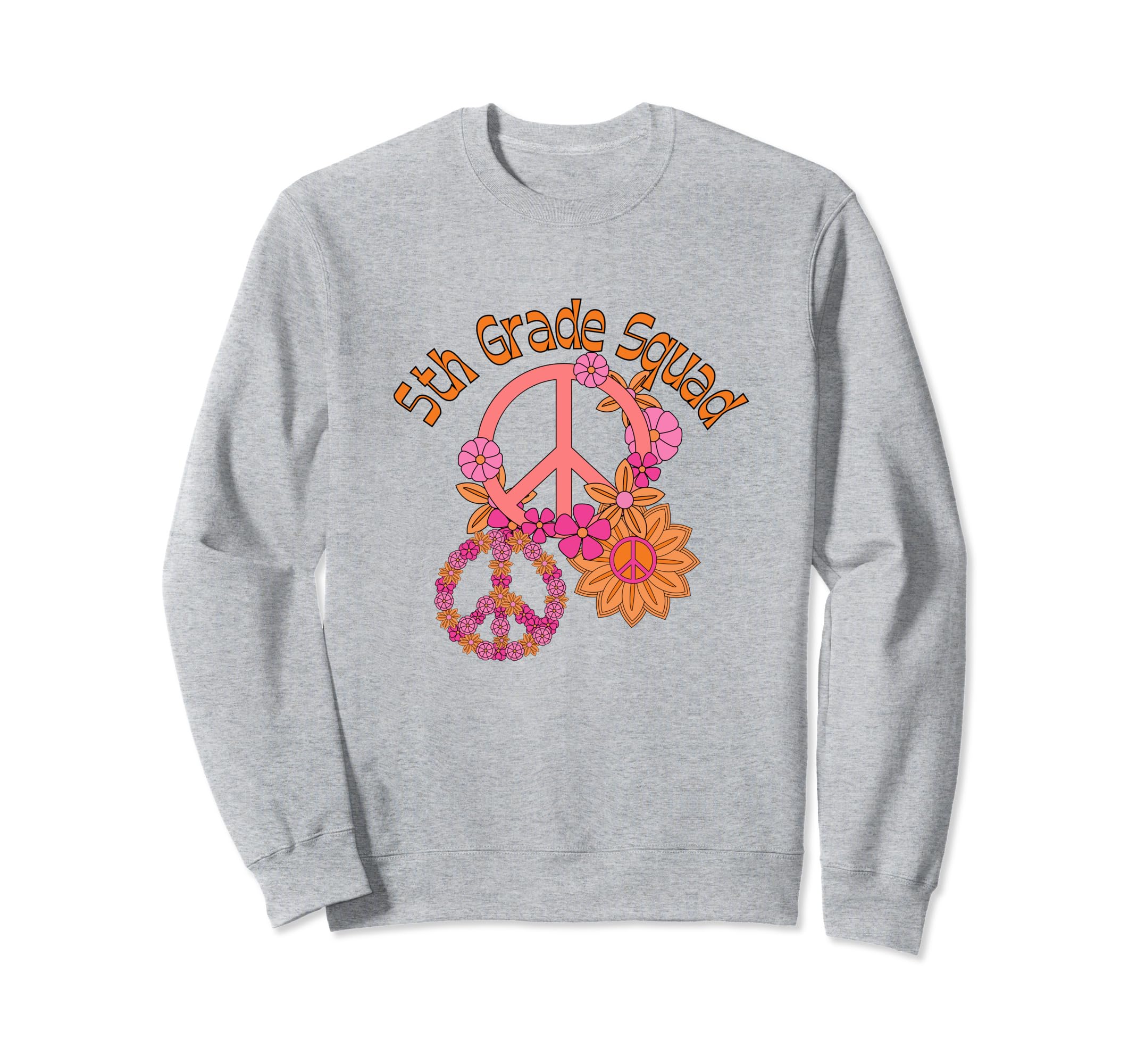 70S Groovy Flower Power 5Th Grade Sweatshirt - Trendy Graphic for Adults - T-Shirt, Sweatshirt, Hoodie