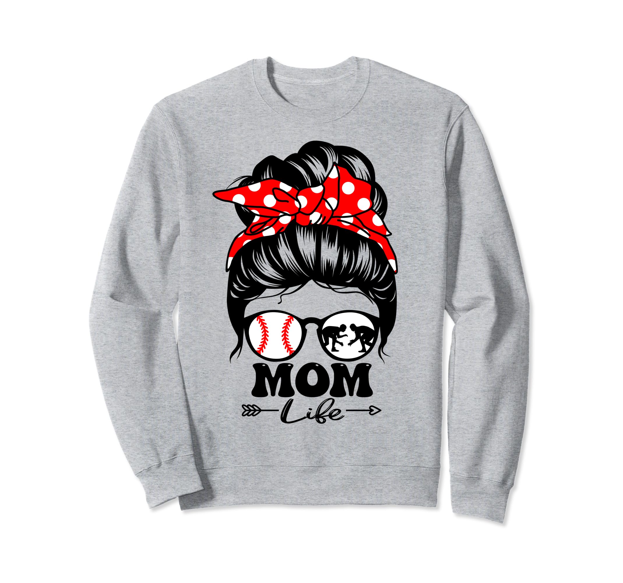 Mom Life Messy Bun Hair Funny Sweatshirt - Custom Art Print for Adults - T-Shirt, Sweatshirt, Hoodie